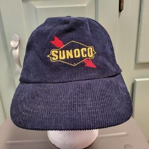VTG 80s 90s Sunoco Gas Gasoline Oil Corduroy Snapback Yupoong Hat Cap